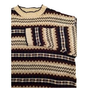 VINTAGE COUNTY SEAT Ramie Blend Crew Neck Pullover Knit Sweater Women's Size S